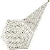 Gubi LED-akku-pöytävalaisin Bagdad, valkoinen, korkeus 36 cm, teräs himmennettävä, Valkoinen/opaali, Metalli, Moderni