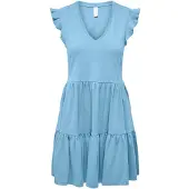 ONLY Onlmay Cap Sleev Fril Dress Jrs Noos - Blue - S