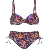 Vivance Bikini violetinsininen / tummanoranssi / vaaleanpunainen / musta