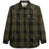 Superdry for woman. W4010431A Green plaid sheepskin overshirt (S), Casual, Wool, Long sleeve