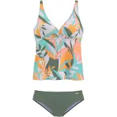 Sunseeker Tankini vaaleanharmaa / khaki / minttu / lohi