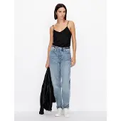 Armani Exchange for woman. 8NYH05YNZ5Z1200 Satin T-shirt black (L), Casual, Polyester, Sleeveless / Straps