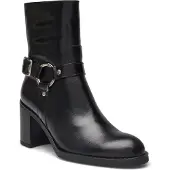 Wonders for woman. I-9204_2763_5792 Leather Ankle Boots Stud 04 Black (37), 5 to 8 cm, Zip, Casual