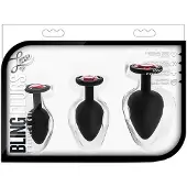 Blush Luxe Bling Plugs Training Kit anaalitappisarja Red Gems