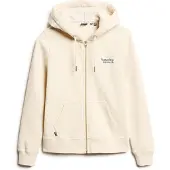 Superdry for woman. W2012047A Essential beige hoodie with zip and logo Essential beige (L), Casual, Cotton, Long sleeve