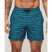 Superdry for man. M3010231A Printed swimming costume made of recycled material blue (S), Beachwear, Recycled Polister, Sustainable