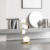 SFORZIN Design-pöytävalaisin Buble, himmennettävä, Messinki/kulta, Olohuone/ruokailutila, Lasi, Design, pöytävalaisin