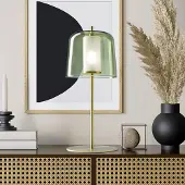 SFORZIN Design-pöytävalaisin Frida, Vihreä, Olohuone/ruokailutila, Lasi, Design