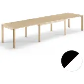Skovby , Sm23 Pöytä Musta tammi Lakattu/Valkoinen laminaatti 150-306(358)X90X73Cm