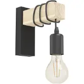 Eglo - TOWNSHEND Wall Lamp - Black & FSC-Certified Wood