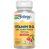 Solaray Vitamiini B-12 + Foolihappo 1000mcgr 90 Yksiköt