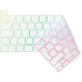 PHILBERT Keyboard Cover for MacBook Pro 13/16" 2019, Rainbow/Transparent