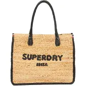 Superdry for woman. W9110402A Beige Luxe Beach leather tote bag (OSFA), Casual, Raffia