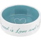 Trixie - Pet's Home Ceramic Bowl 1.4 l/ø20 cm Cream/Petrol - Koirat - Ruokailupaikat ja juoma-automaatit - Koiran ruoka- ja vesikupit
