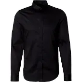 Armani Exchange for man. 8NZCBDZN10Z1200 Black poplin shirt (S), Casual, Party, Cotton, Classic, Long sleeve