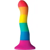 NSNovelties Colours - Pride Wave dildo, muotoiltu, imukupilla, silikoninen, värikäs