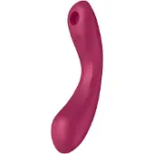 Satisfyer Curvy Trinity 1 klitorisstimulaattorilla varustettu vibraattori red 17,5 cm