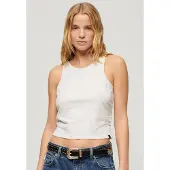 Superdry for woman. W6011843A Grey ruffled tank top (S), Casual, Cotton, Sleeveless / Straps