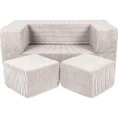 Meowbaby Play Aesthetic Cube Rakennettava Sohva, Ecru
