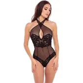 Rene rofe Midnight halter teddy BLK M/L