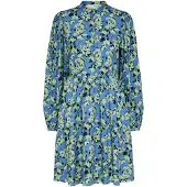 Selected Slfjana Ls Short Shirt Dress B - Blue - 36