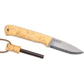 Casström Woodsman - Curly Birch with Fire Striker Steel Sleipner