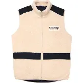 Knowledge cotton apparel Men's Teddy Fleece Hood Vest With Rib Stop In Contrast Color White Vuorettomat liivit M