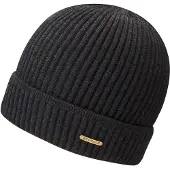 Stetson Unisex Beanie Merino Wool Black Pipot One Size