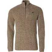 Chevalier Groby Half Zip Wool Pullover Men Saddle Brown Neps 2XL