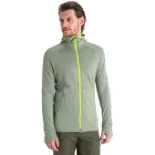 Icebreaker Men's Zoneknit Long Sleeve Zip Hoodie Lichen/Hyper Välikerrospuserot S