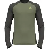Odlo Men's Performance Wool 150 Base Layer Matte Green/Dark Grey Melange Kerrasto yläosat S