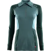 Aclima Women's WarmWool Polo North Atlantic/Green Gables/Reef Waters Pitkähihaiset paidat XS