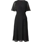 Ralph Lauren Belted Georgette Dress - Black - 34