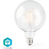 Nedis SmartLife LED Filamenttilamppu | Wi-Fi | E27 | 500 lm | 5 W | Lämmin Valkoinen | 2700 K | Lasi | Android / IOS | G125 | 1 kpl