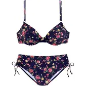 LASCANA Bikini laivastonsininen / keltainen / smaragdi / punainen