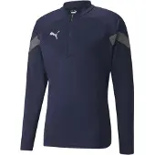 Puma Harjoituspaita Teamfinal 1/4 Vetoketju - Navy/harmaa/hopea, koko X-Small