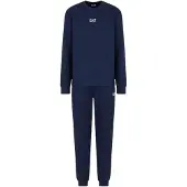EA7 for man. 8NPV66_PJVTZ Core Identity navy cotton blend tracksuit bottoms (XXL), Casual, Sport, Multisport