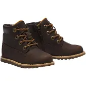 Timberland for boy. TB1A2NC39311 Brown Pokey Pine leather boots (22), Flat, Zip, Casual, children's fashion