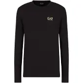 EA7 for man. 8NPT28_PJVQZ Core Identity cotton long sleeve t-shirt black (S), Casual