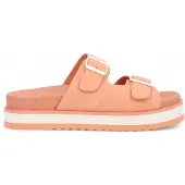 No name for woman. ONLRVS0 Sun Slap pink leather flip flops (36), 3 to 5 cm, None, Casual