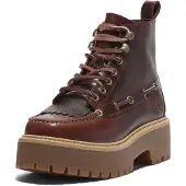 Timberland for woman. TB0A27YZEIW1 Stone Street Leather Ankle Boots burgundy (39 W), 3 to 5 cm, Laces, Casual