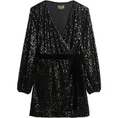 Superdry Sequin Velvet Pitkähihainen Lyhyt Mekko