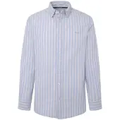 Pepe Jeans for man. PM308561 Shirt Marius blue (M), Casual, Long sleeve, Organic Cotton, Sustainable