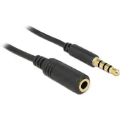 DeLOCK – Stereo Jack Extension Cable 3.5 mm 4 pin male to female 5 m black (84669)