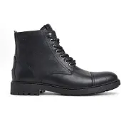Pepe Jeans for man. PMS50245 Fred Land leather ankle boots black (41), Flat, Laces, Zip, Casual