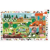 Djeco The Farm 2-in-1 Palapeli Ja Havainnointipeli One Size Vihreä One Size 3+ Years