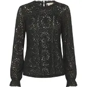 Cream Crtiley Lace Blouse - Black - 42
