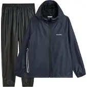 Tretorn Unisex Packable Rainbreaker Set Navy Blaze XXL
