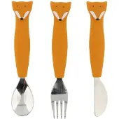 Trixie 3-osaiset silikoniset aterimet - Mr Fox -