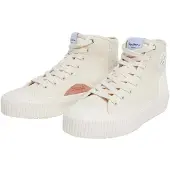 Pepe Jeans for woman. PLS31576 Samoi Half leather trainers white (41), Flat, Suede, Laces, Casual